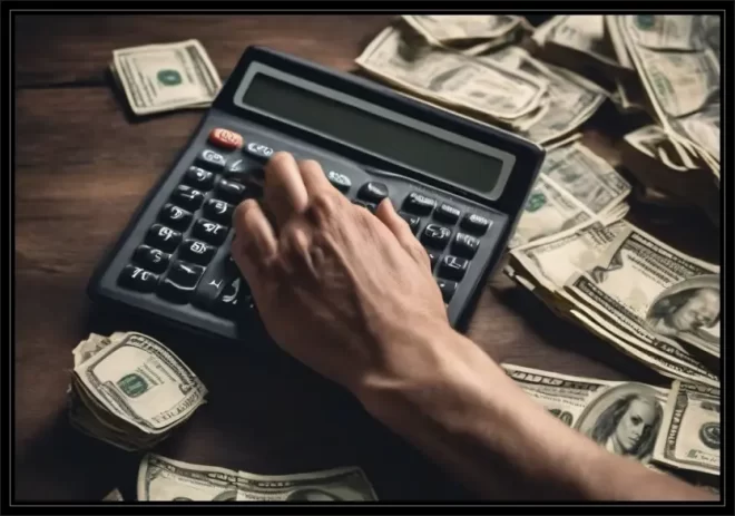 Mano con Calculadora y dinero